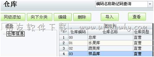 新增样品库的仓库档案