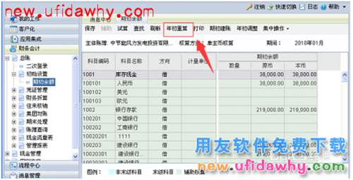 ERP之NC用友总账年初如何结转上年余额