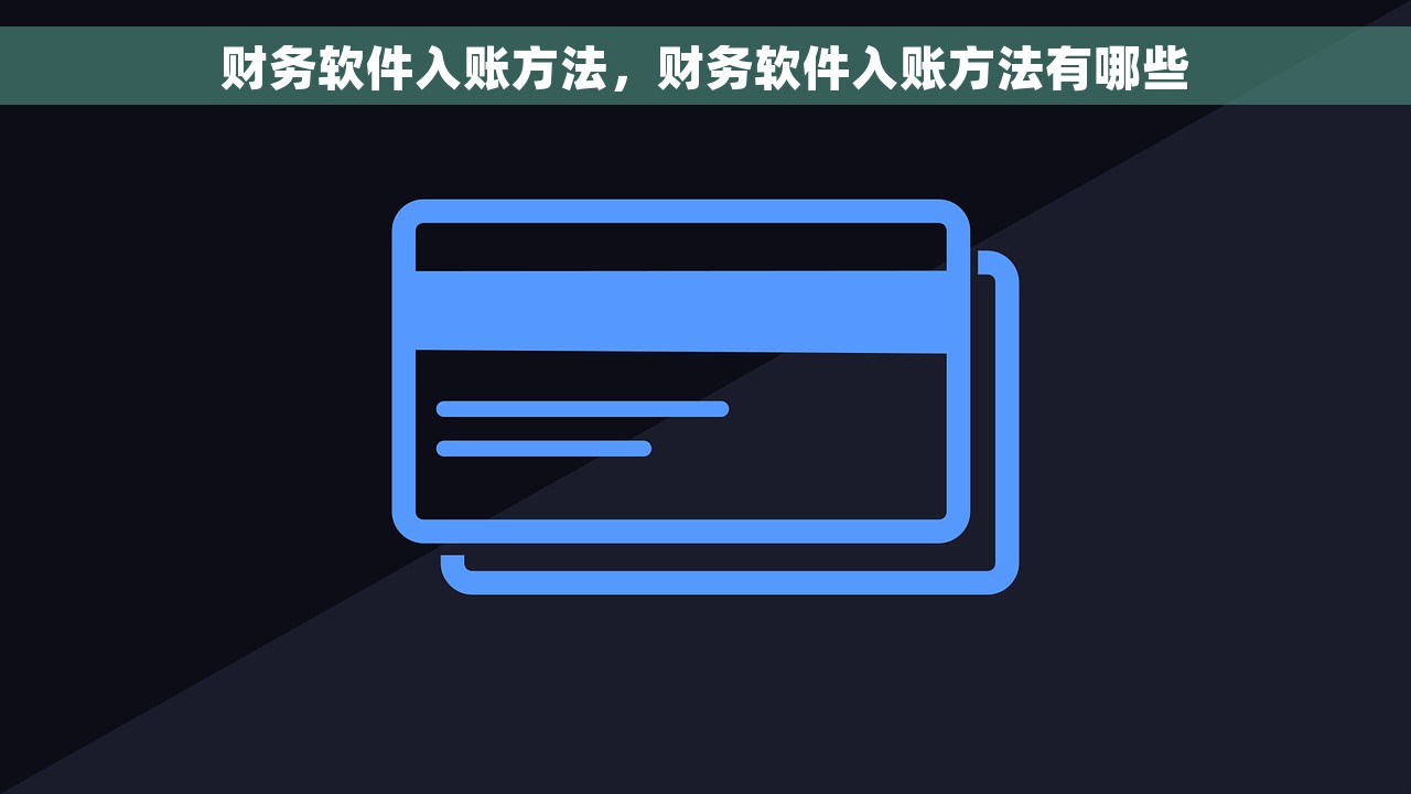 财务软件入账方法，财务软件入账方法有哪些