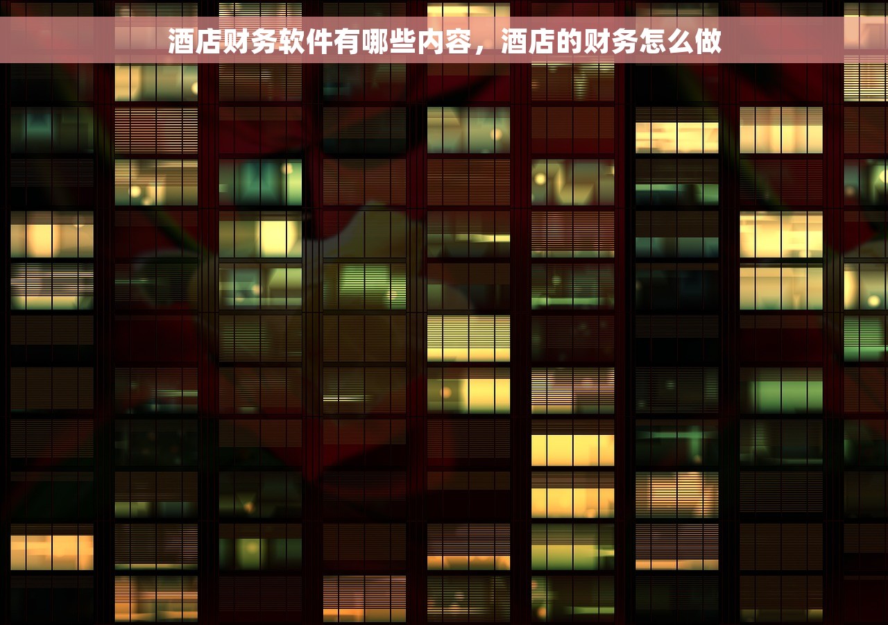 酒店财务软件有哪些内容，酒店的财务怎么做