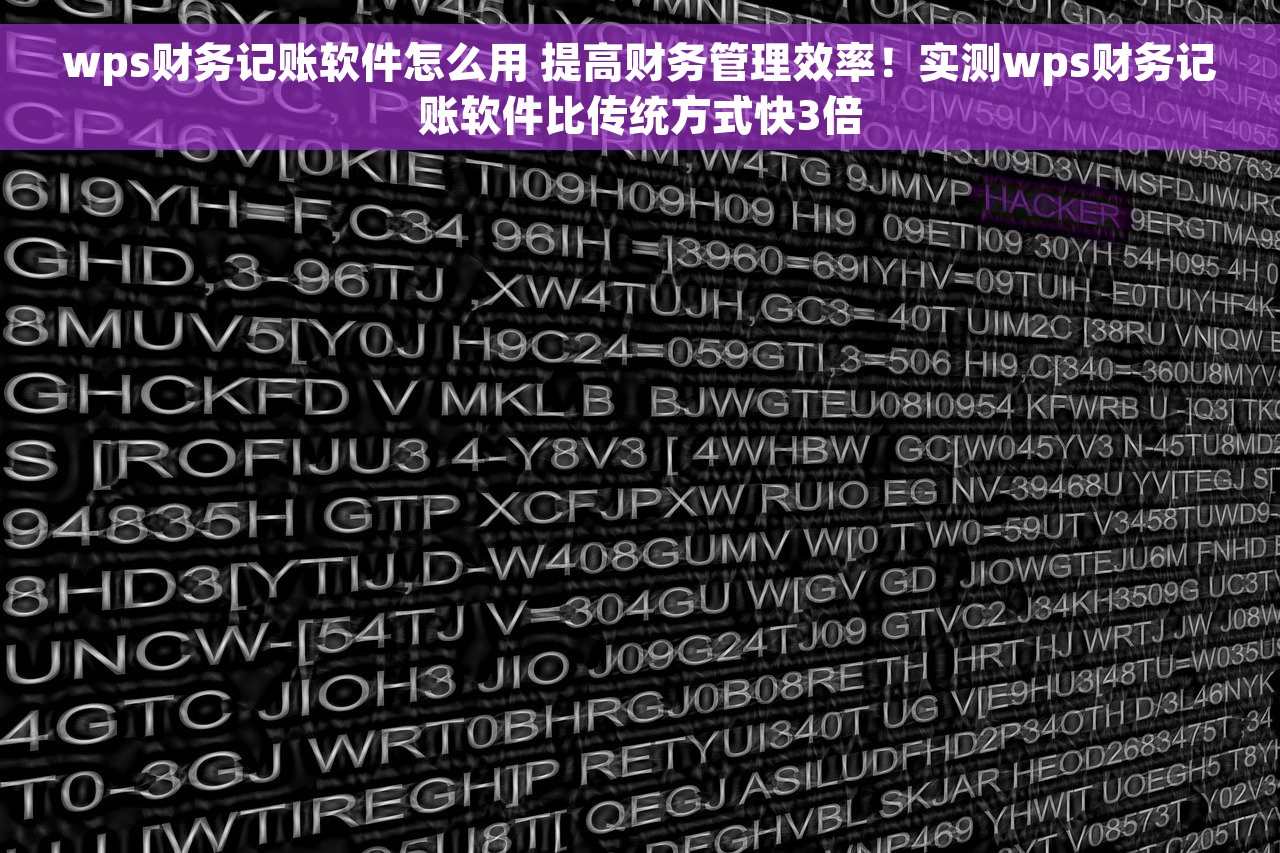 wps财务记账软件怎么用 提高财务管理效率！实测wps财务记账软件比传统方式快3倍