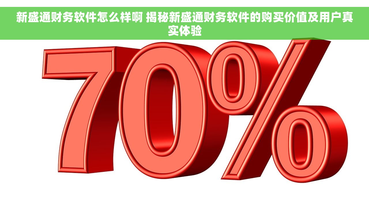 新盛通财务软件怎么样啊 揭秘新盛通财务软件的购买价值及用户真实体验