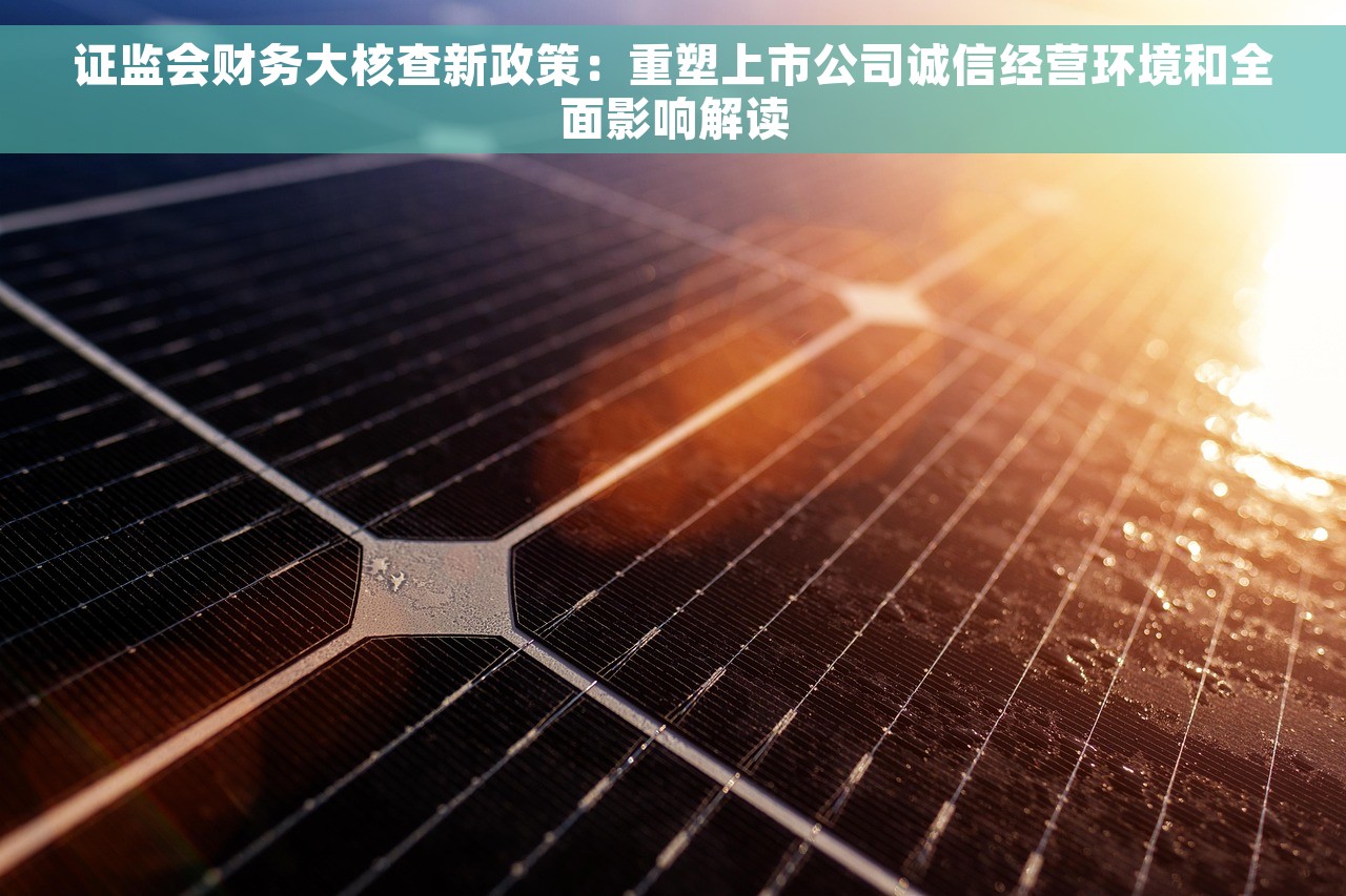 证监会财务大核查新政策：重塑上市公司诚信经营环境和全面影响解读