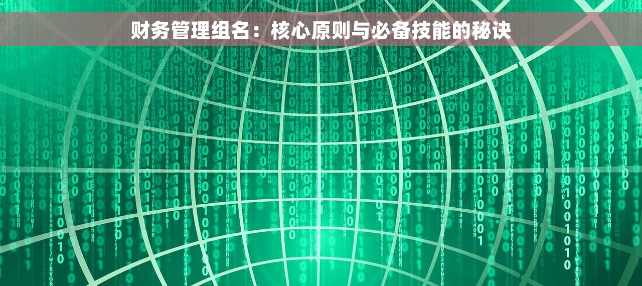 财务管理组名：核心原则与必备技能的秘诀