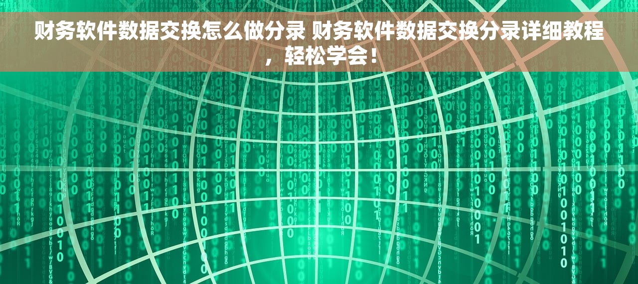 财务软件数据交换怎么做分录 财务软件数据交换分录详细教程，轻松学会！