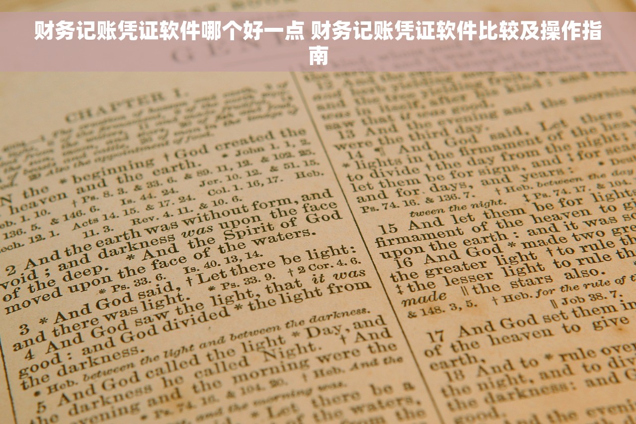 财务记账凭证软件哪个好一点 财务记账凭证软件比较及操作指南