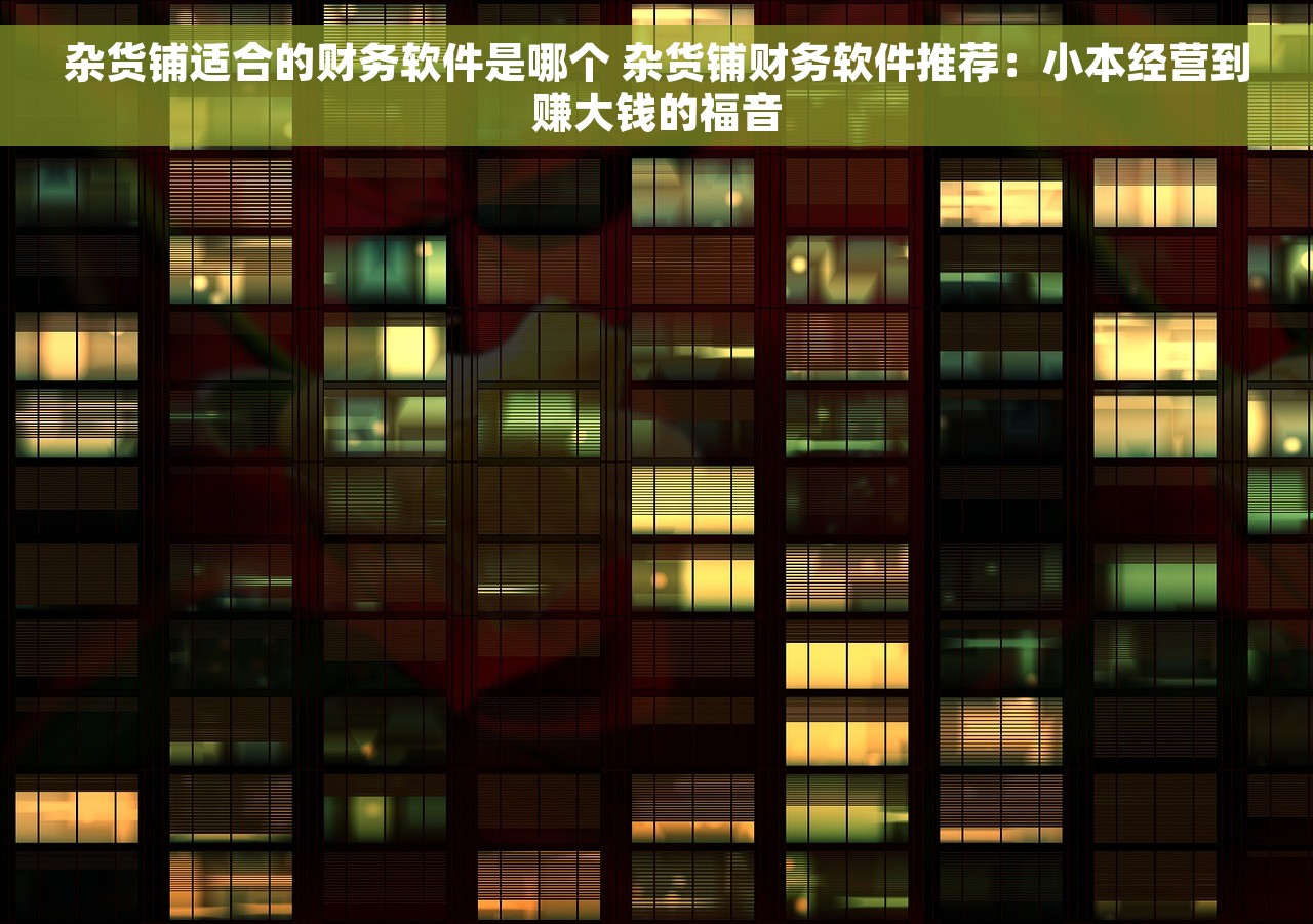 杂货铺适合的财务软件是哪个 杂货铺财务软件推荐：小本经营到赚大钱的福音