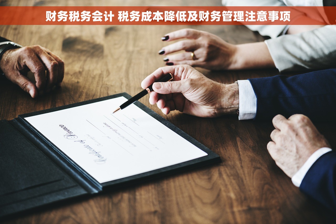 财务税务会计 税务成本降低及财务管理注意事项