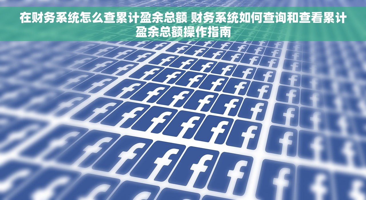 在财务系统怎么查累计盈余总额 财务系统如何查询和查看累计盈余总额操作指南