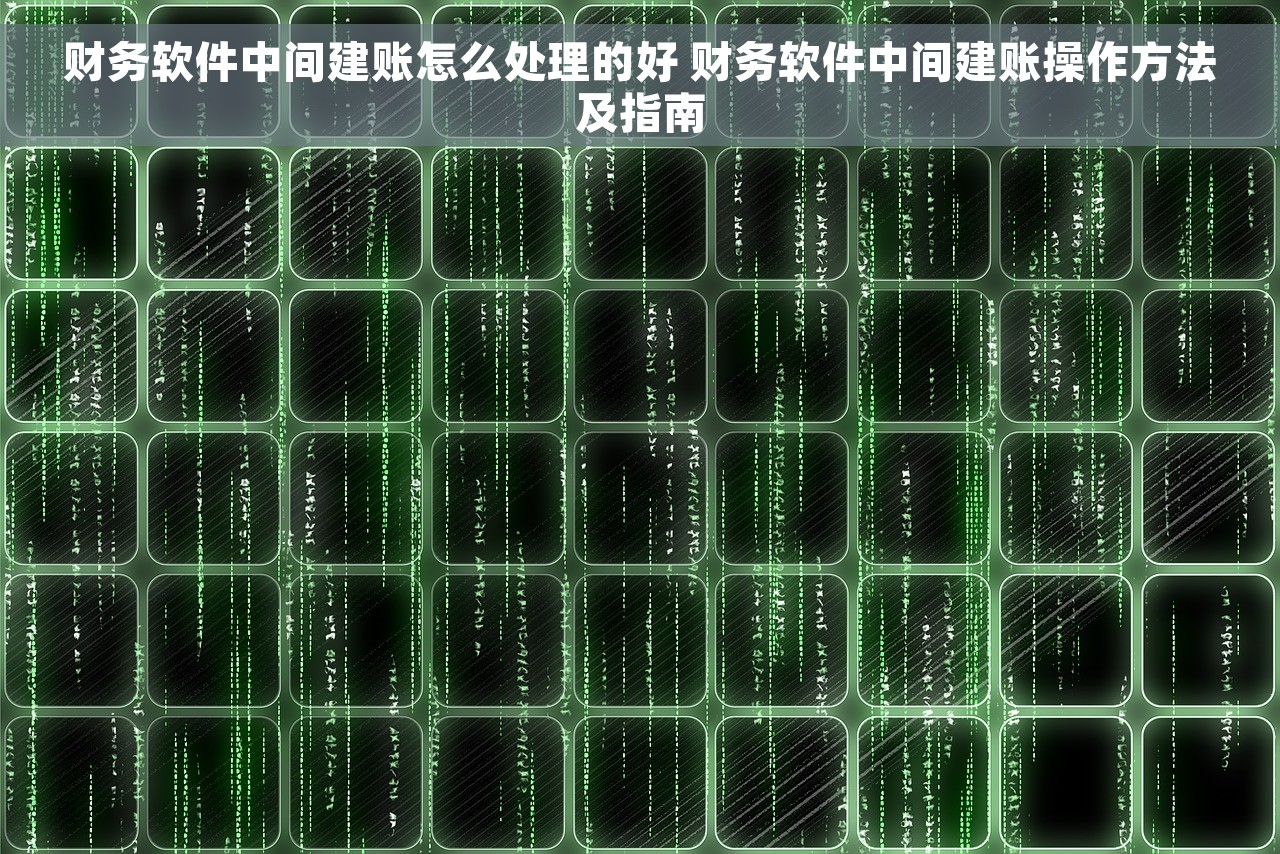 财务软件中间建账怎么处理的好 财务软件中间建账操作方法及指南