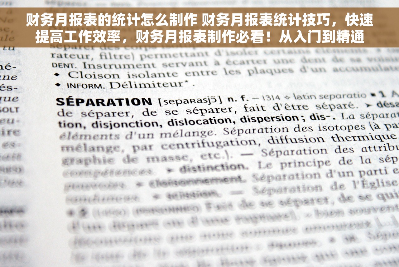 财务月报表的统计怎么制作 财务月报表统计技巧，快速提高工作效率，财务月报表制作必看！从入门到精通
