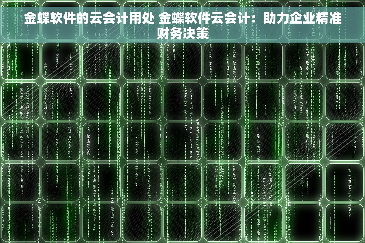 金蝶软件的云会计用处 金蝶软件云会计：助力企业精准财务决策