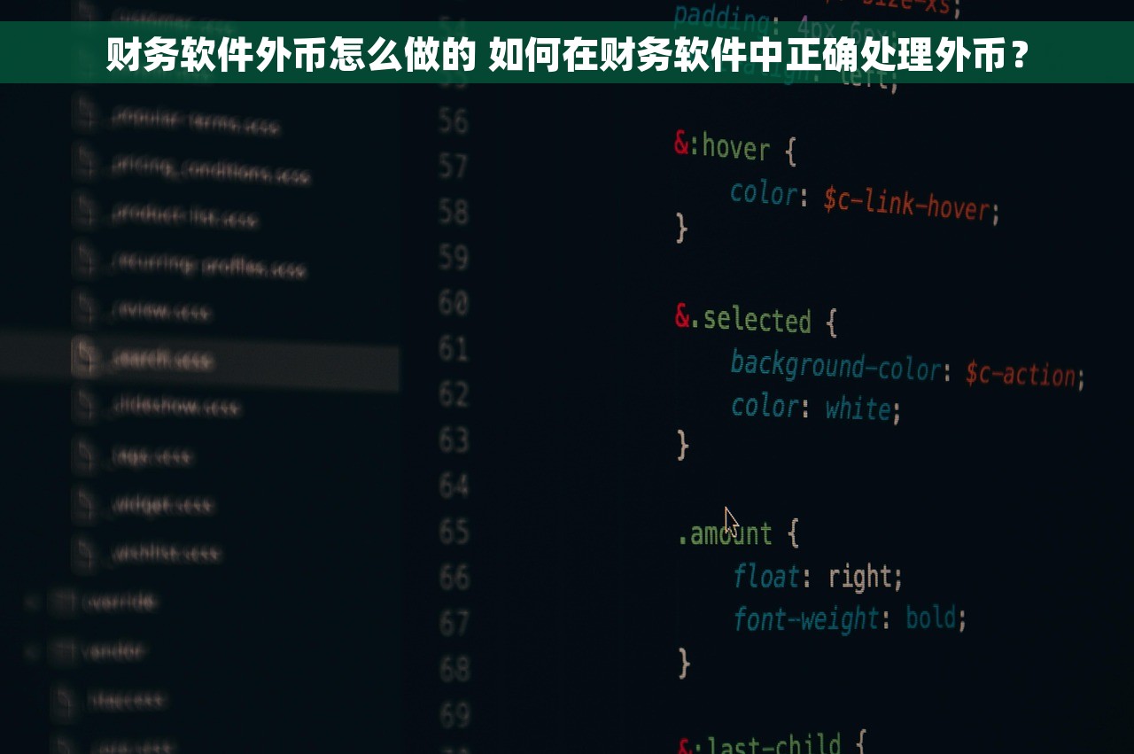 财务软件外币怎么做的 如何在财务软件中正确处理外币？