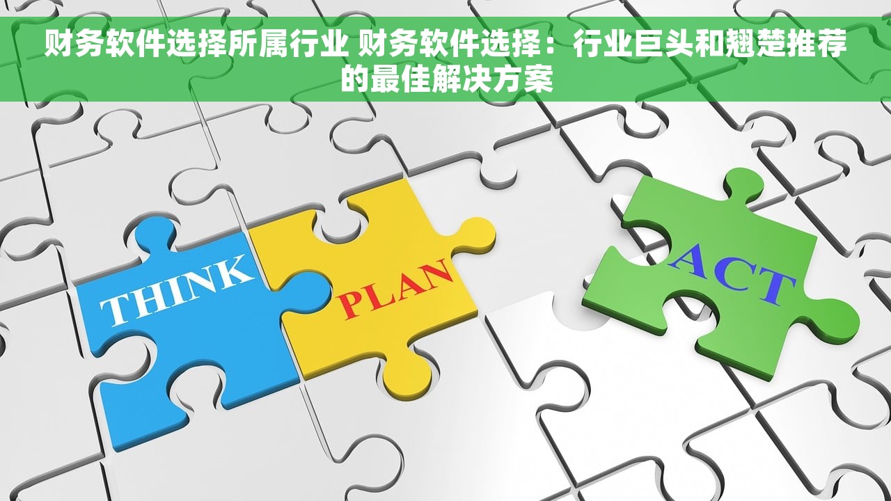 财务软件选择所属行业 财务软件选择：行业巨头和翘楚推荐的最佳解决方案