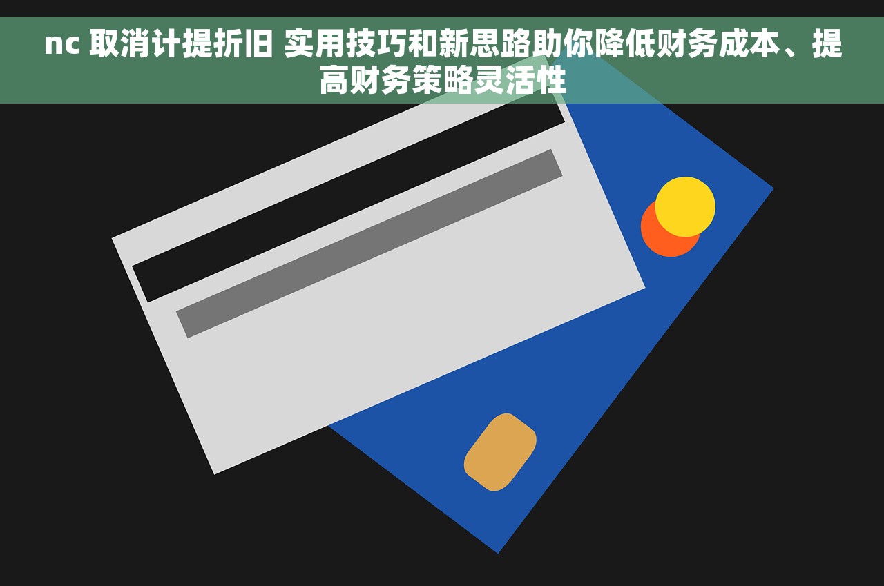 nc 取消计提折旧 实用技巧和新思路助你降低财务成本、提高财务策略灵活性