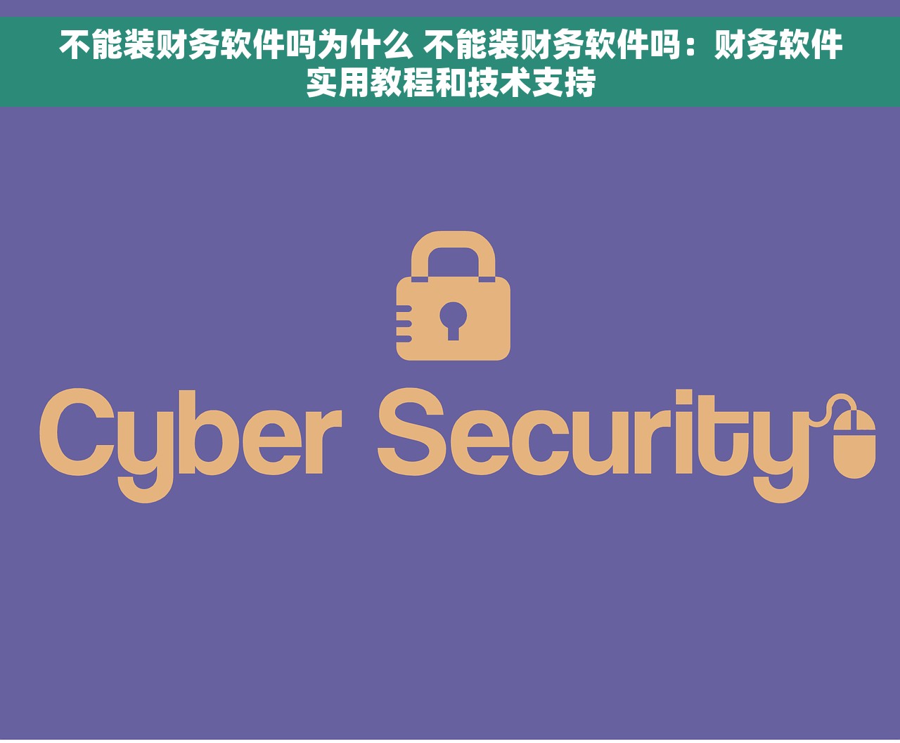 不能装财务软件吗为什么 不能装财务软件吗：财务软件实用教程和技术支持